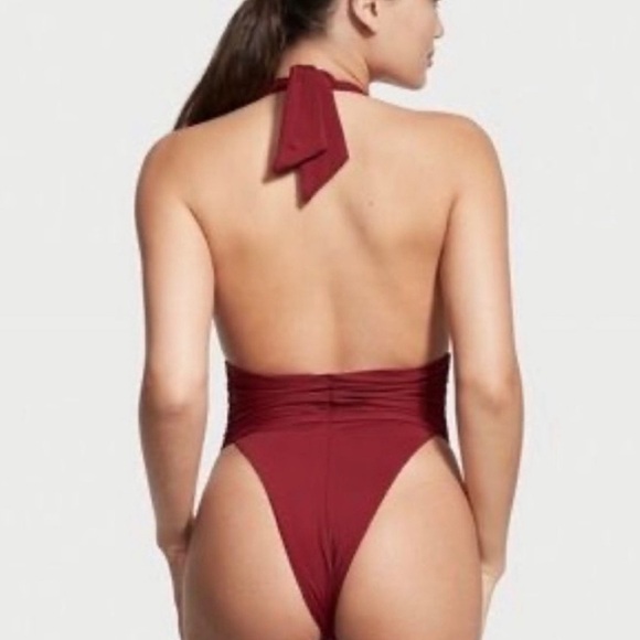 Set: Riot Swim Milli + Ivy Mini Skirt Cover Up Set in Merlot Burgundy Size Small - Picture 2 of 13